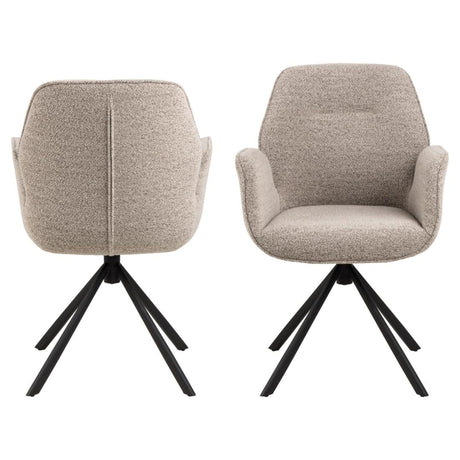 Millau Karmstol Snurr Monza tyg Beige