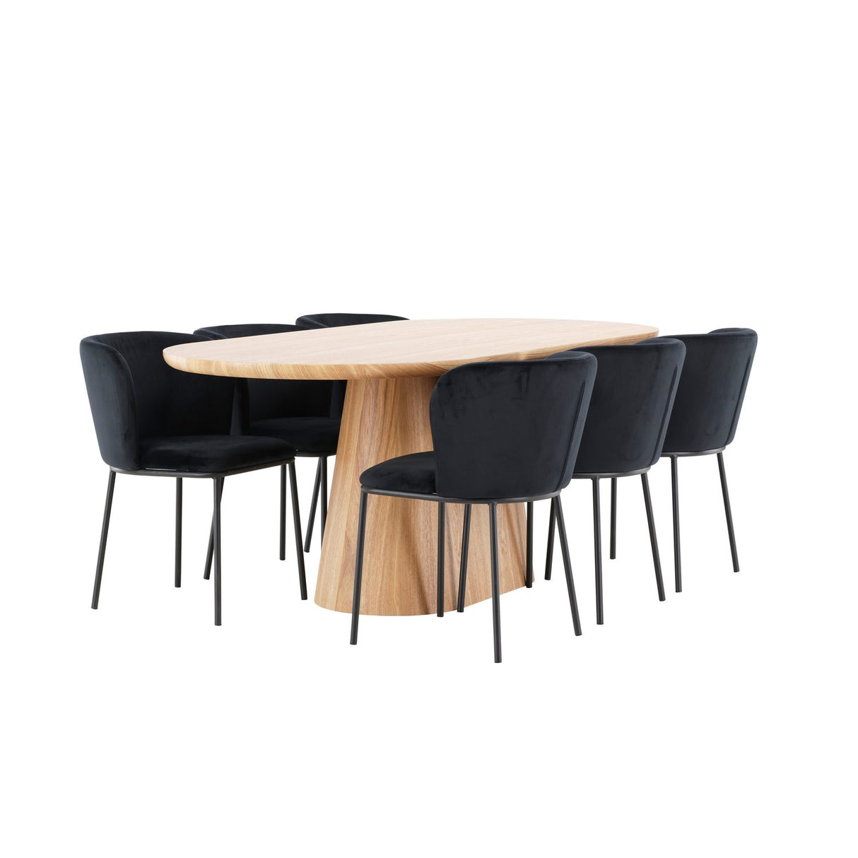 Stjärnö, Edina Oval matgrupp Svart, Natur, 200 x 90