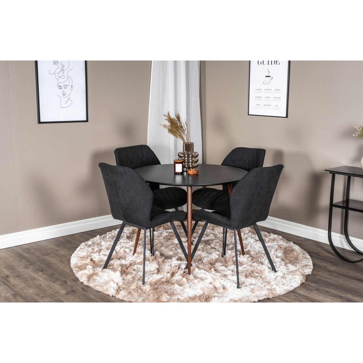 Plaza, Gemma Rund matgrupp Svart, Svart, 4st