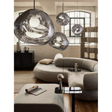 Melt Large Rund Pendelsystem LED Silver