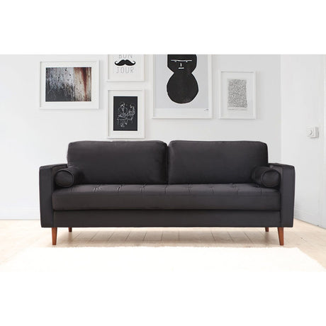 Rom (215 x 90 x 70 cm) 3-sitssoffa Svart ek