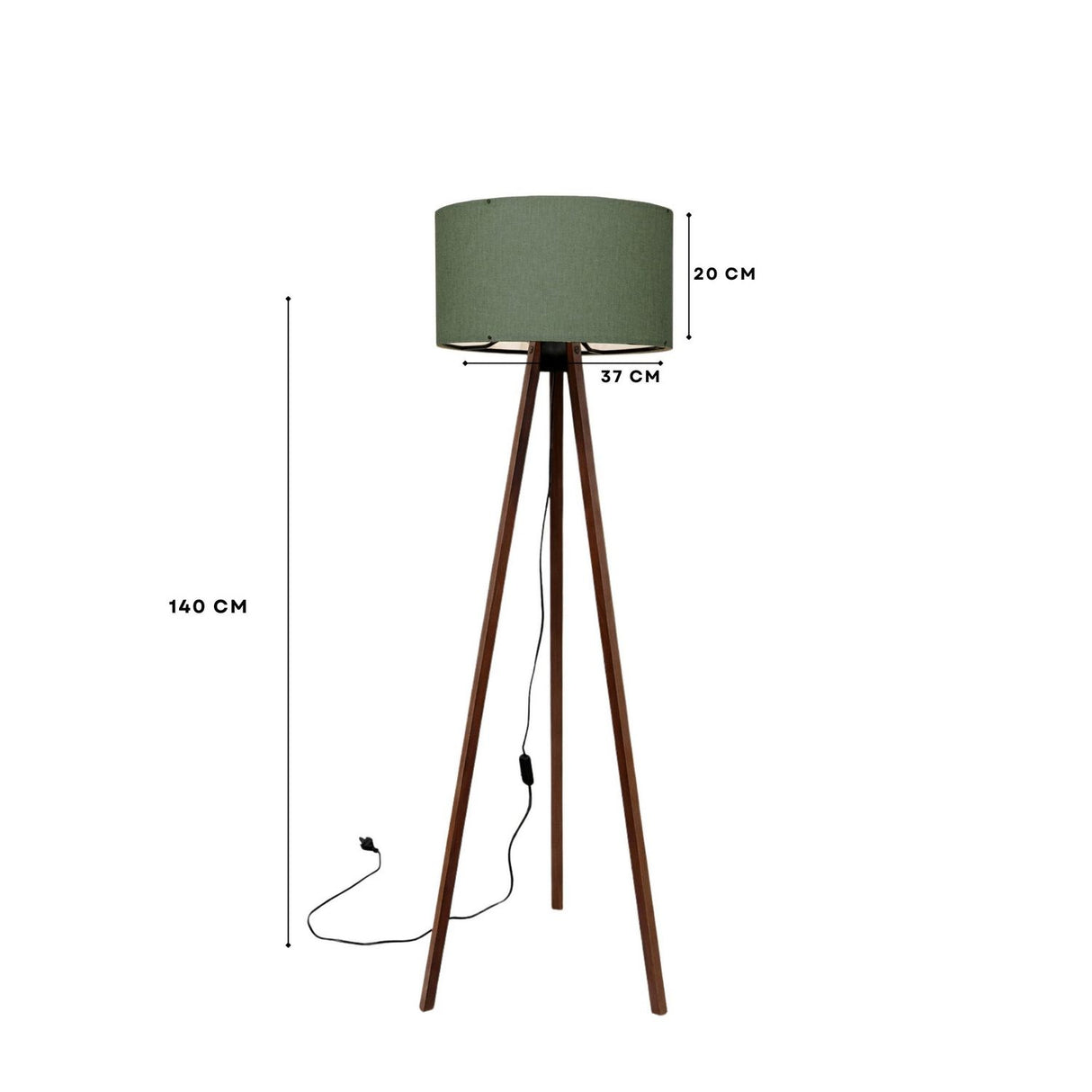 Surabaya (20 x 120 x 6 cm) Golvlampa Grön