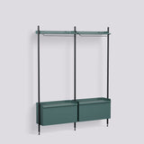 Pier System 1002 2 sektioner 162 × 34 × 209 cm Hyllsystem PS Blue, Black – anodiserad aluminium
