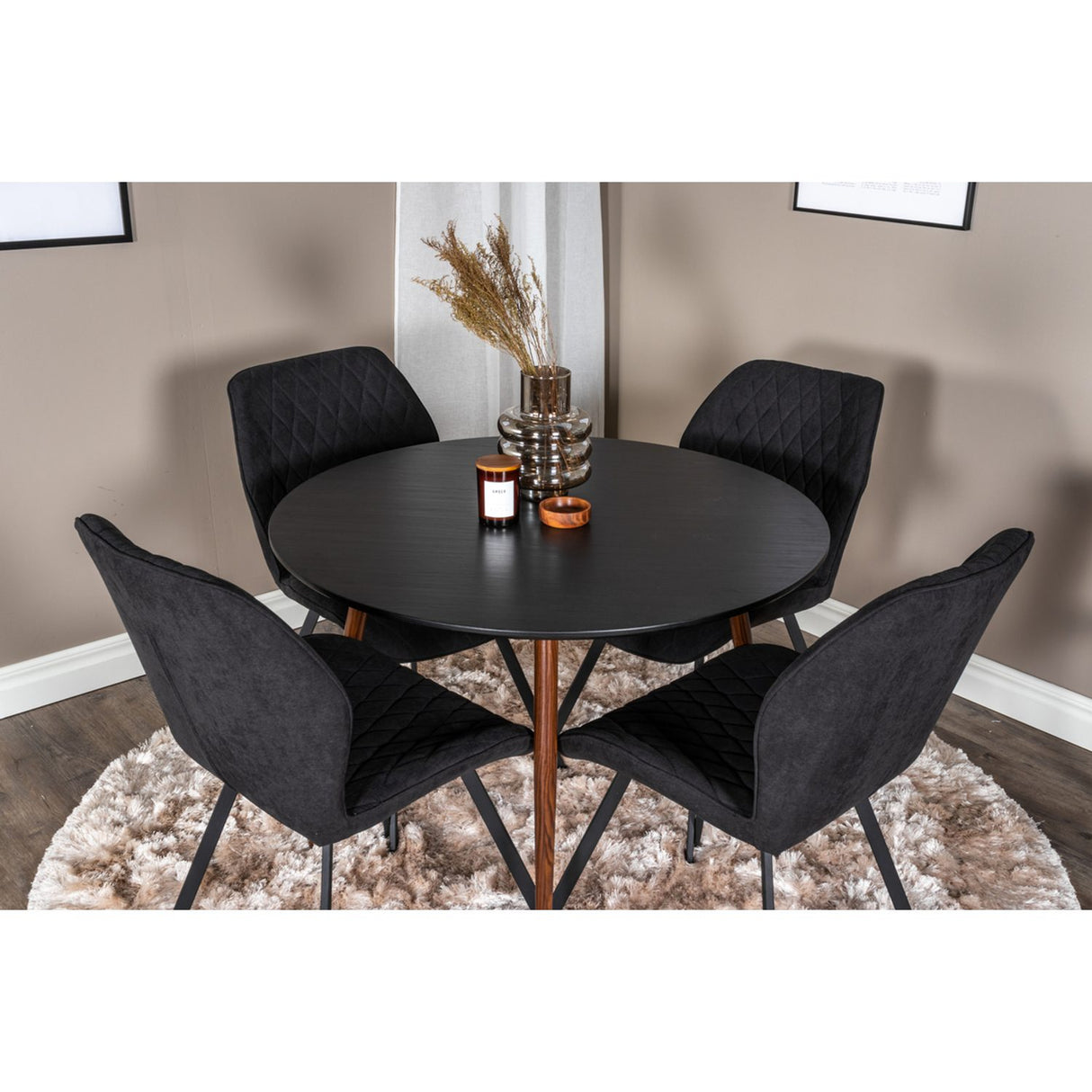 Plaza, Gemma Rund matgrupp Svart, Svart, 4st