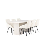 Olga, Rosie Rektangulär matgrupp Beige,Svart, Vit, 200 x 90