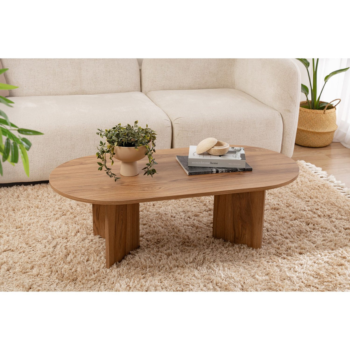 Oval (120 x 40 x 60 cm) luta Soffbord