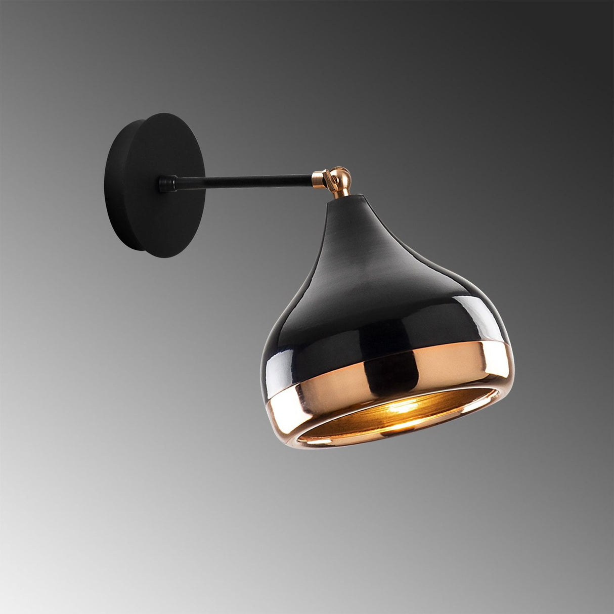 Kingstown Vägglampa Svart koppar