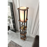 Porto Square (H 150 cm) Valnöt Golvlampa