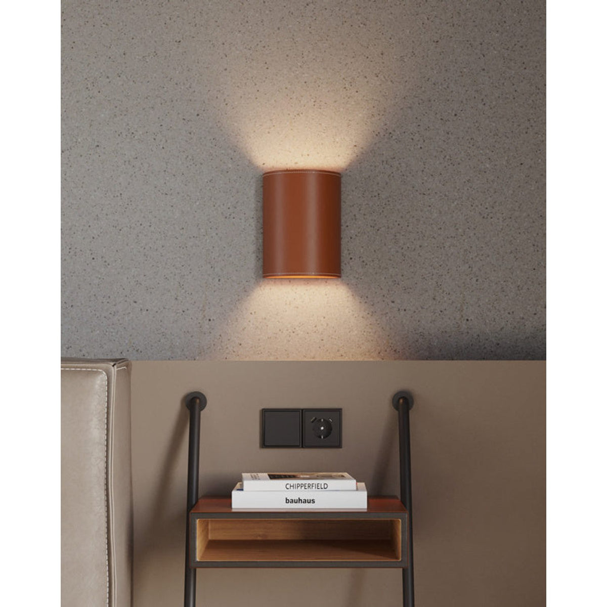 Leather 14 cm Vägglampa Svart