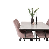 Estelle, Leone Rektangulär matgrupp Svart, Svart,Vitt, 140 x 90