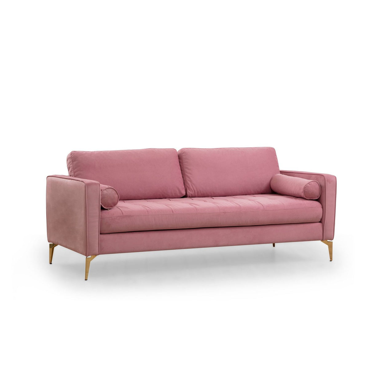 Rom (215 x 90 x 70 cm) 3-sitssoffa Dammig rosa