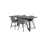 Marina, Comfort Rektangulär matgrupp Svart,Grå, Svart, 180 x 90