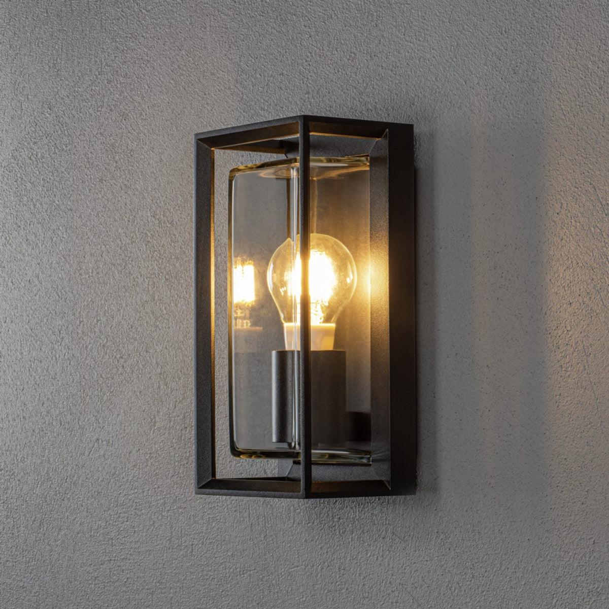 Brindisi E27 Svart/Klarglas Vägglampa Ute