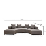 Paramaribo U-form (360-105 x 70 cm) Grå Hörnsoffa