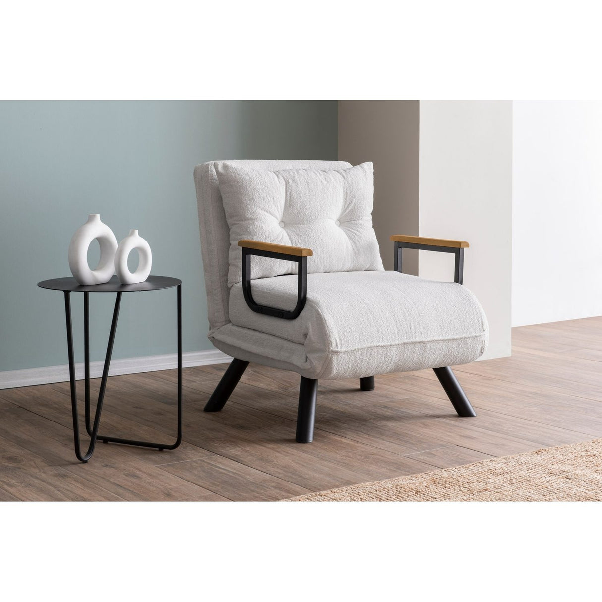 Freetown Single (26 x 120 x 60 cm) 1-sits bäddsoffa Vit