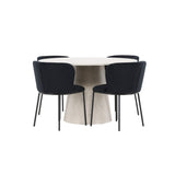 Lanzo, Edina Runt matgrupp Svart, Beige, 4st