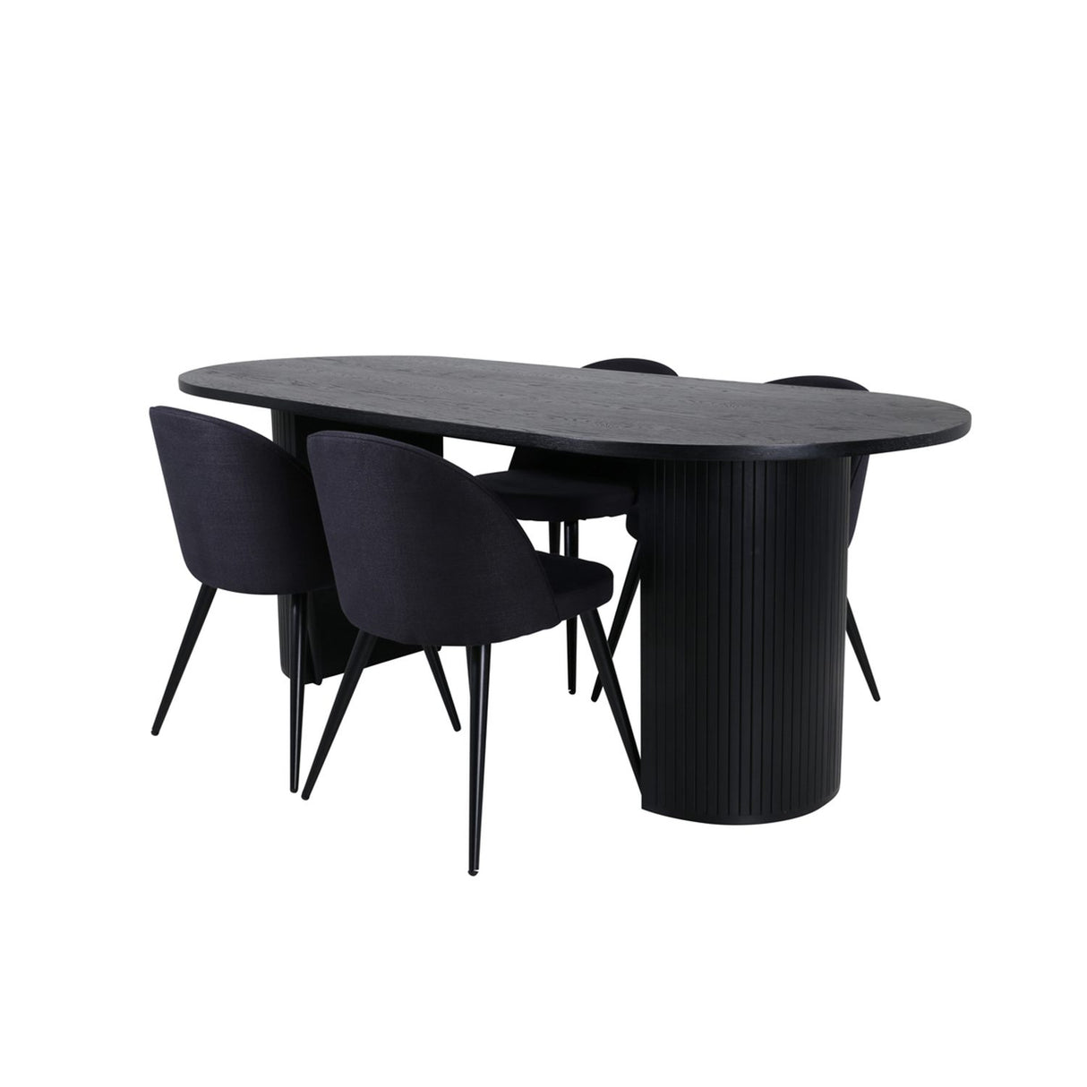 Bianca, Velvet Oval matgrupp Svart, Svart, 200 x 90