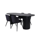 Bianca, Velvet Oval matgrupp Svart, Svart, 200 x 90