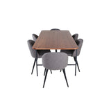 Uno, Velvet Rektangulär matgrupp Svart,Grå, Svart,Natur, 200 x 90