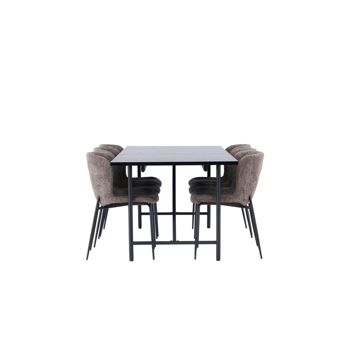 Astrid, Modesto Rektangulär matgrupp Svart,Brun, Svart, 200 x 90