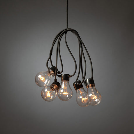 E27 10 Amber LED Textilkabel Ljusslinga Inomhus Svart