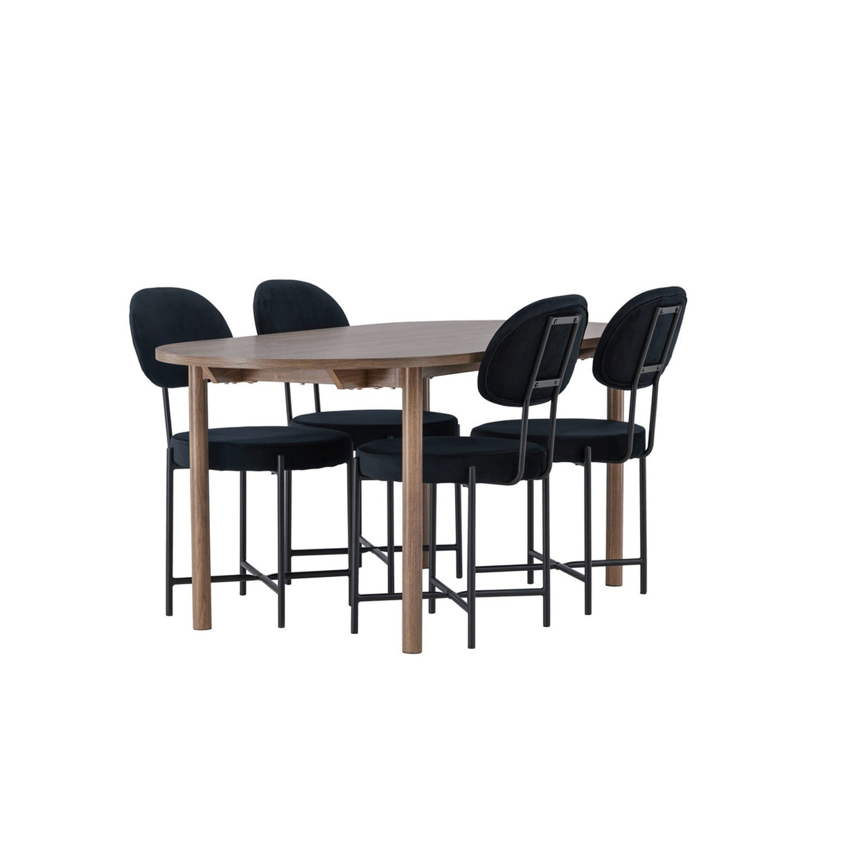 Andy, Stella Oval matgrupp Svart, Natur, 180 x 90