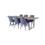 Padang, Velvet Deluxe Rektangulär matgrupp Svart,Blå, Svart,Natur, 250 x 100