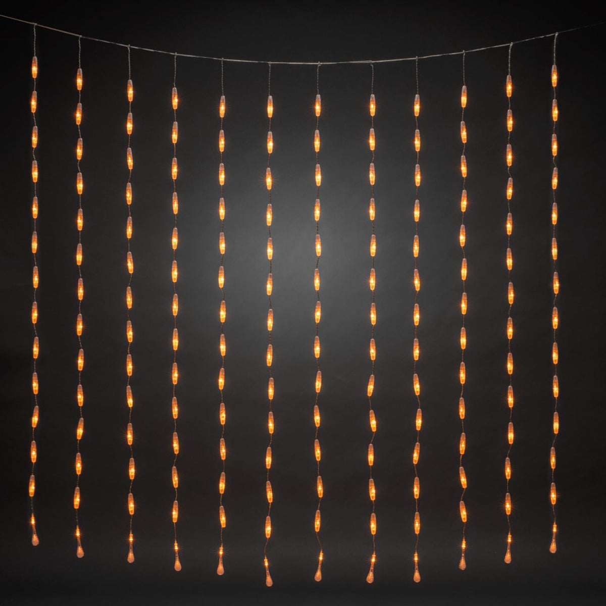 Gardin Droppar LED Ljusslinga Ute 200x200 cm, Amber
