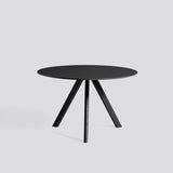 CPH 20 Ø120 × H73 cm Matbord Black – linoleum, Black – massiv ek med vattenbaserad lack
