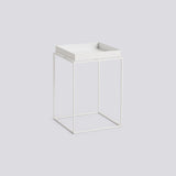 Tray Table L30 × B30 × H44 cm Brickbord White, White – pulverlackerat stål
