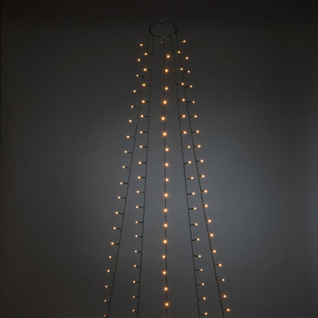 Slinga Frostad LED Mörkgrön Kabel Julgransbelysning Amber, 180 cm