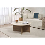 Malaga (90 x 40 x 90 cm) Travertine Walnut Soffbord