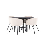 Copenhagen, Berit Rund matgrupp Beige, Svart, Svart, ⌀115