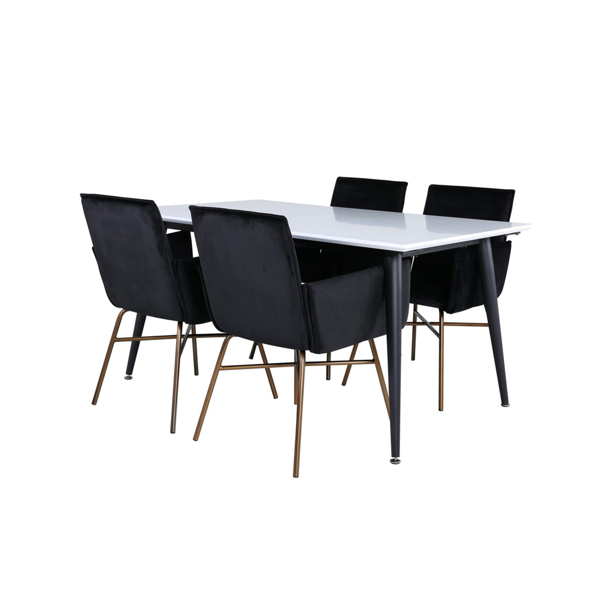Jimmy, Petra Rektangulär matgrupp Svart,Koppar, Svart,Vitt, 150 x 90