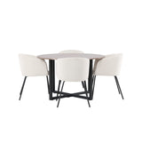 Durango, Berit Rund matgrupp Beige, Svart, Svart, valnöt, ⌀120