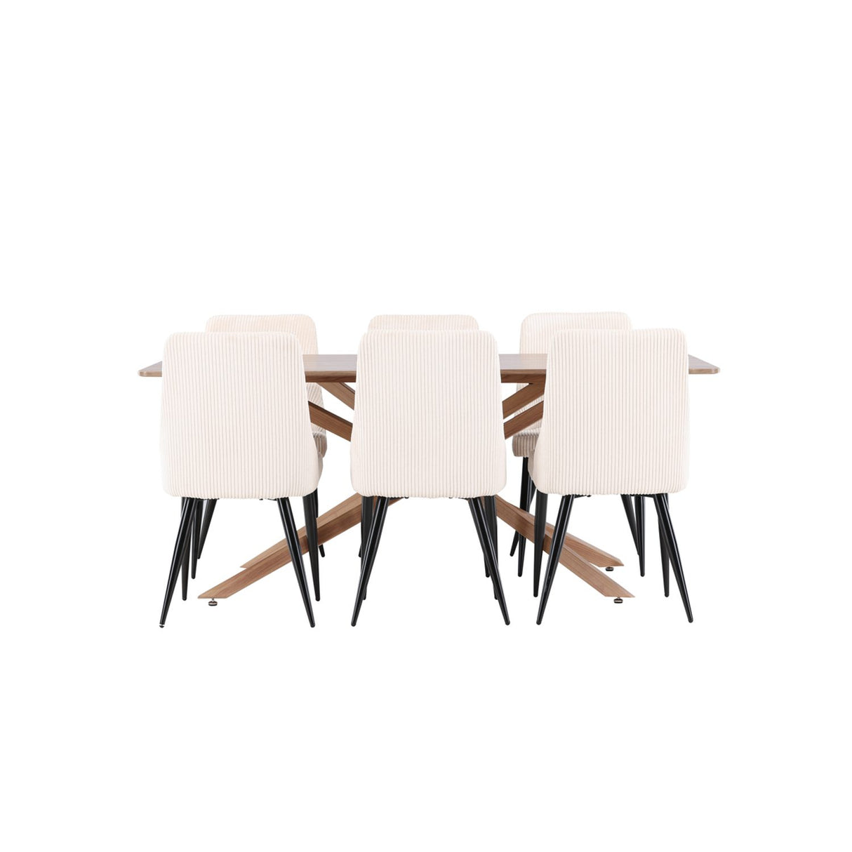 Piazza, Leone Rektangulär matgrupp Beige,Svart, Mocka, 180 x 90