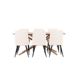 Piazza, Leone Rektangulär matgrupp Beige,Svart, Mocka, 180 x 90