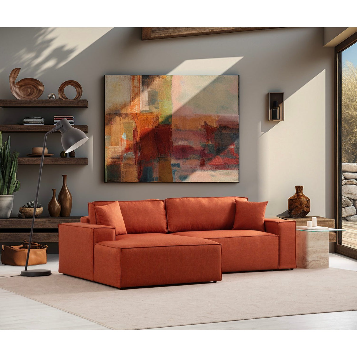 Nouméa Corner (260 x 78 x 170 cm) Hörnsoffbädd Orange, Vänster