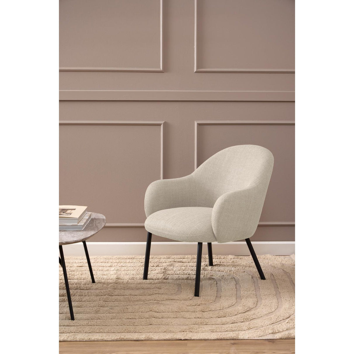 Spencer Loungefåtölj Basel tyg Beige