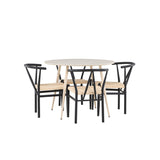 Plaza, Alfons Rund matgrupp Svart, beige, Vitlaserad, ⌀100