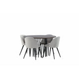 Stone, Velvet Rund matgrupp Svart,Grå, Svart, Mocka, ⌀120