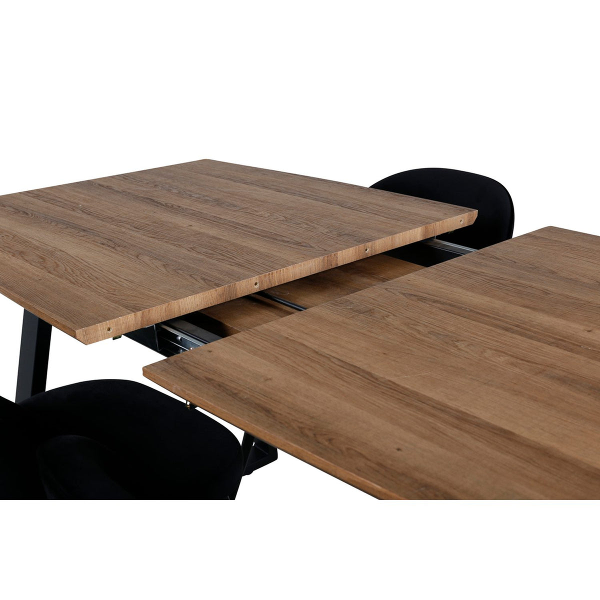 Inca, Velvet Rektangulär matgrupp Svart, Svart,Natur, 160 x 85