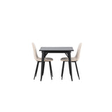 Tempe, Polar Rektangulär matgrupp Beige, Svart, Svart, 80 x 80