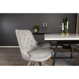 Estelle, Velvet Deluxe Rektangulär matgrupp Guld, Svart,Vit, 140 x 90