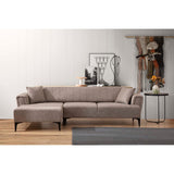 Jakarta (140-270 x 95 x 77 cm) Hörnsoffa-bäddsoffa Ljusbrun, Vänster