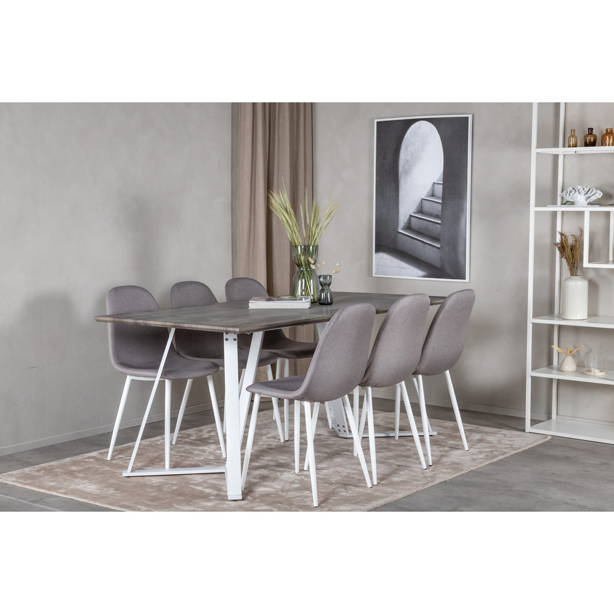 Marina, Polar Rektangulär matgrupp Grå,Vit, Grå,Vit, 180 x 90