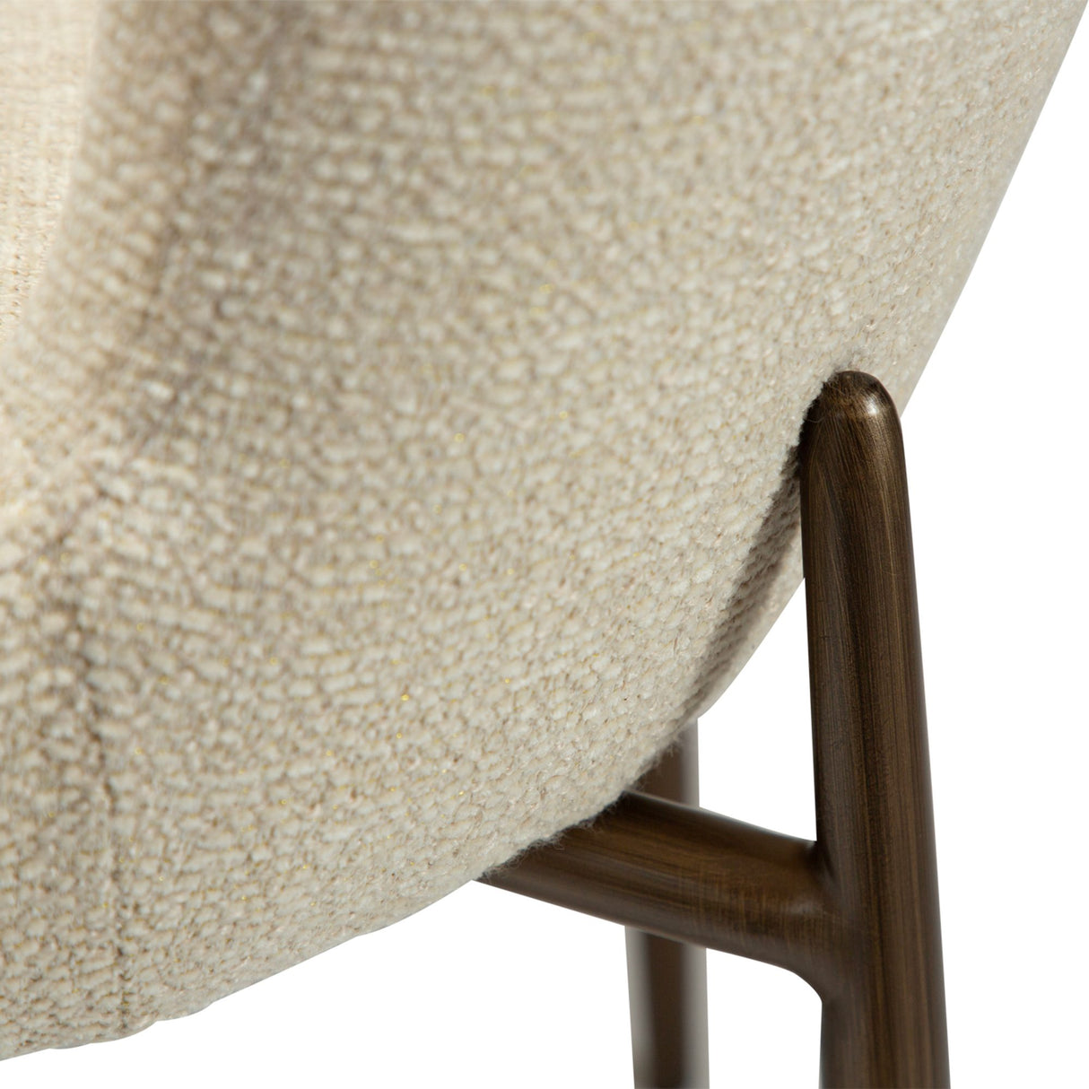 Glam Stol Frosted Almond, Antique Brass