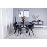 Sleek, Velvet Rektangulär matgrupp Svart, Svart, 195 x 95