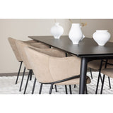 Ellis, Evelina Rektangulär matgrupp Beige,Svart, Svart, 230 x 85
