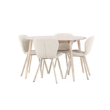Flora, Lilja Runt matgrupp Beige, Vitlasyr, ⌀120
